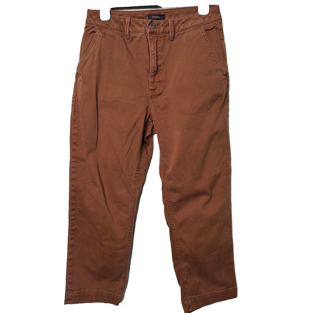 Quince Organic Stretch Cotton Twill Straight Leg Crop Pant 4 Boho Chic Cabincore